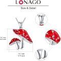 wholesale 925 Sterling Silver Red Enamel Mushroom Snail Pendant Necklace for Women-0-3