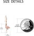 wholesale Rose Gold 925 Sterling Silver Pink Crystal Flamingo Dangle Drop Earrings Hypoallergenic s for Women Girls-0-3