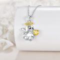 wholesale 925 Sterling Silver Angel Ghost Citrine Heart Halo Pendant Necklace for Women-0-2