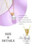 TOUPOP 14k Gold Freshwater Pearl Necklace Bow Heart Dolphin Pendant-0-4