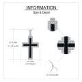 wholesale 925 Sterling Silver Black Onyx & Cubic Zirconia Cross Pendant Necklace for Women Christian Protection -0-4