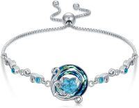 wholesale  Sterling Silver Genuine Heart Turquoise Bracelet Jewelry Gift for Women ( )-Heart E