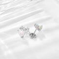 wholesale 925 Sterling Silver White Lab Created Opal Heart Stud Earrings for Women-0-3