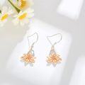 wholesale 925 Sterling Silver Rose Gold Plated Lily Drop Earrings-0-2