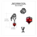 wholesale 925 Sterling Silver Heart and Skeleton Hands Dangle Earrings Wholesale Gothic Valentine's Day Gift for Her-0-3