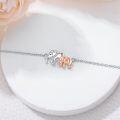 wholesale Silver Elephant & Cub Charm Anklet - 925 Sterling Silver Chain Ankle Bracelets for Women Girls s-0-2