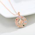 wholesale Rose Gold 925 Sterling Silver 7 Chakras Compass Necklace with Colorful Stones and Infinity Symbol for Yoga Gifts-0-5
