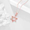 wholesale 925 Sterling Silver Rainbow Opal Star of David Pendant Necklace for Women and Girls-0-7