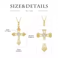 wholesale 14K Gold Heart-Shaped CZ Pendant Cross Necklace for Women - 18 Inches Chain Length-0-3