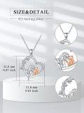 wholesale 925 Sterling Silver Mother and Child Heart Pendant Necklace-0-2