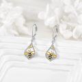 wholesale 925 Sterling Silver Honeycomb Bee Drop Earrings - Nature-Inspired Jewelry for Women-0-2