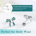 wholesale 925 Sterling Silver Shark Stud Earrings Blue Enamel Platinum Plated Ocean Animal Jewelry-0-1