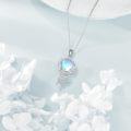 wholesale 925 Sterling Silver Blue Moonstone Phoenix Pendant Necklace for Women Elegant s-0-4