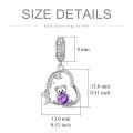 wholesale 925 Sterling Silver 12 Month Birthstone Teddy Bear Charms Bracelet Jewelry Gifts-0-2