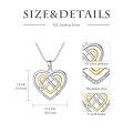 wholesale 925 Sterling Silver Double Heart Pendant Necklace with Gold Accents and Cubic Zirconias-0-2
