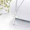 wholesale Sterling Silver Natural Diamond Heart Infinity Sideways Cross Necklace for Women-0-7