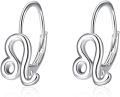 wholesale 925 Sterling Silver Leo Zodiac Sign Leverback Dangle Earrings for Women Girls -0-0