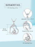 wholesale 925 Sterling Silver Heart-Shaped Polar Bear and Cub Pendant Necklace - Mommy & Me s for Women-0-5