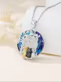 TOUPOP Sterling Silver Crysal Cat Necklace Pendant Gift-0-4