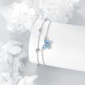 wholesale 925 Sterling Silver Blue Butterfly Crystal Charm Ankle Anklet for Women's Gifts-0-1