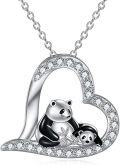 wholesale 925 Sterling Silver 925 Panda Mommy & Baby Pendant Necklaces for Women Girls s-0-0