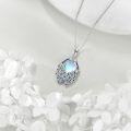 wholesale 925 Sterling Silver Blue Green Crystal Feather Pendant Necklace-0-1