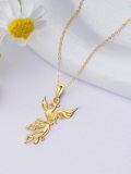 TOUPOP 14K Gold Phoenix Bird Necklace, 16+2 Inch, Gift for Women-0-4