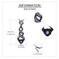 wholesale 925 Sterling Silver Purple Crystal Infinity Flower Pendant Necklace for Women Valentines Day Gifts-0-3