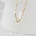 wholesale 18K Gold Diamond-Cut Chevron V-Shaped Pendant Necklace - 45cm Chain Length-0-2