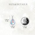 wholesale 925 Sterling Silver Teardrop Ballet Dancer Pendant Necklace with Blue and Pink Crystals-0-4