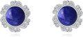 wholesale 925 Sterling Silver Blue Stone Round Stud Earrings-0-0