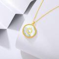 wholesale Gold 925 Sterling Silver Mother of Pearl Initial Q Pendant Necklace for Women-0-2