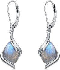 wholesale 925 Sterling Silver Black Onyx Tear Drop Dangle Earrings for Women Fine s-Labradorite