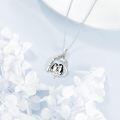wholesale 925 Sterling Silver Penguin Family Heart Pendant Necklace-0-1
