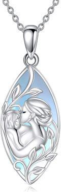 wholesale 925 Sterling Silver Mother and Child Love Pendant Necklaces for Mom Gifts-0-0