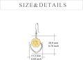 wholesale 925 Sterling Silver Gold Plated Heart-Shaped Sunflower Dangle Drop Earrings for Women-0-4