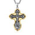 wholesale 925 Sterling Silver Gold Plated Jesus Christ INRI Cross Crucifix Pendant Necklace for Men & Women-0-0