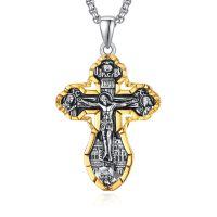 wholesale 925 Sterling Silver Gold Plated Jesus Christ INRI Cross Crucifix Pendant Necklace for Men & Women-A-Jesus Crucifix(Russian gold plated)