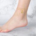 wholesale 925 Sterling Silver Honeycomb Bee Charm Gold Tone Ankle Anklet Set for Women Gifts-0-4