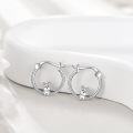 wholesale 925 Sterling Silver Dog Charm Circle Hoop Earrings Gift for Girls and Women-0-3