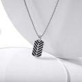 wholesale  Black Enamel Chevron Pattern Dog Tag Pendant Necklace 24+2 Chain-0-1