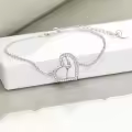 TOUPOP Sterling Silver Stone Gymnastic Ankle Bracelet Jewelry-0-3