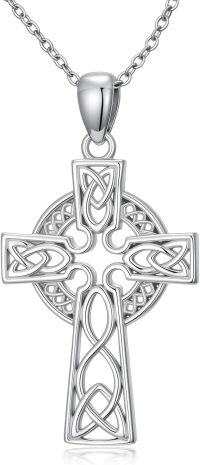 wholesale  925 Sterling Silver Celtic Cross Necklace for Women – Hypoallergenic Irish Knot Pendant with Eternal Circle Symbol-style_d