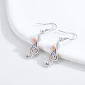 wholesale 925 Sterling Silver Musical Note Rose Flower Leverback Dangle Earrings for Women-0-1