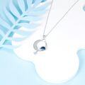 wholesale 925 Sterling Silver Labradorite Blue Topaz Saturn Pendant Necklace for Women-0-2