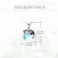 wholesale 925 Sterling Silver Cat Pendant Necklace Wholesale With Moonstone Sphere-0-4