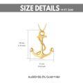 wholesale 14K Gold Anchor with Rope Design Pendant Necklace for Women - 18 Inches Long Chain-0-2