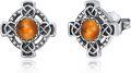 wholesale 925 Sterling Silver Tiger Eye Stone Celtic Knot Stud Earrings - Viking  for Him & Her-0-0
