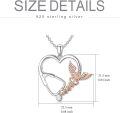 wholesale 925 Sterling Silver Heart-Shaped Stethoscope Pendant with Angel Wings and Caduceus Symbol-0-4