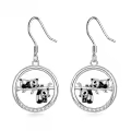 TOUPOP Sterling Silver Panda Dangle Drop Hook Earrings For Women Gift-0-0